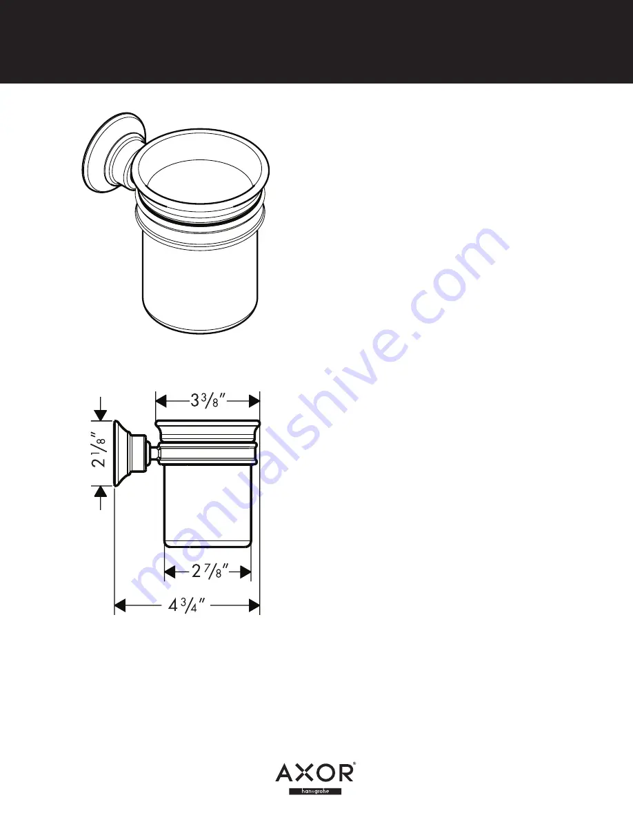 Hans Grohe Montreux Tumbler 42134XX0 Specification Sheet Download Page 1