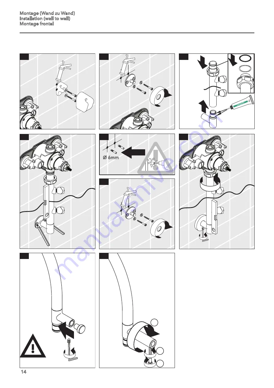 Hans Grohe Pharo ShowerArc 26396000 Installation Instructions Manual Download Page 14