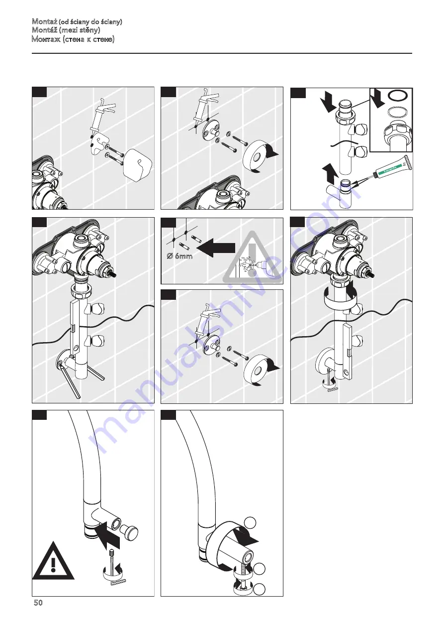 Hans Grohe Pharo ShowerArc 26396000 Installation Instructions Manual Download Page 50