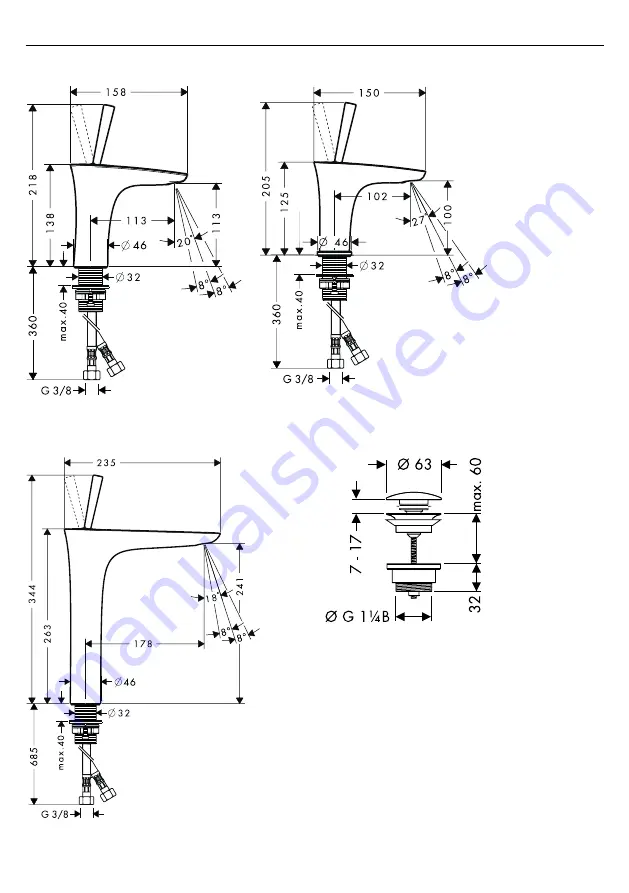 Hans Grohe PuraVida 15070000 Manual Download Page 2