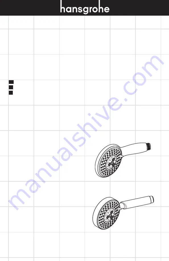 Hans Grohe Raindance E 100 AIR 3-Jet 28502 1 Series Installation/User Instructions/Warranty Download Page 1