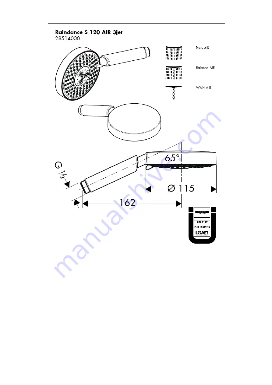 Hans Grohe Raindance E 120 AIR 3jet 28507000 Скачать руководство пользователя страница 91