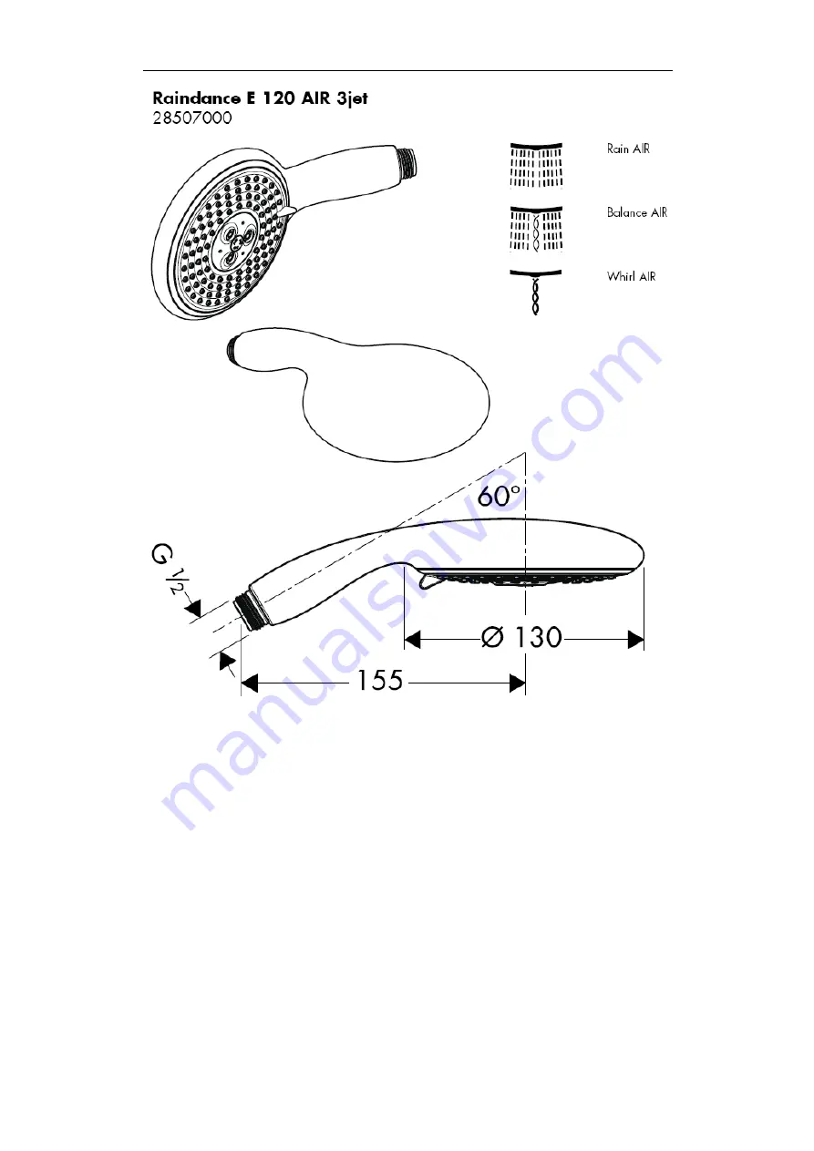 Hans Grohe Raindance E 120 AIR 3jet 28507000 Assembly Instructions Manual Download Page 218