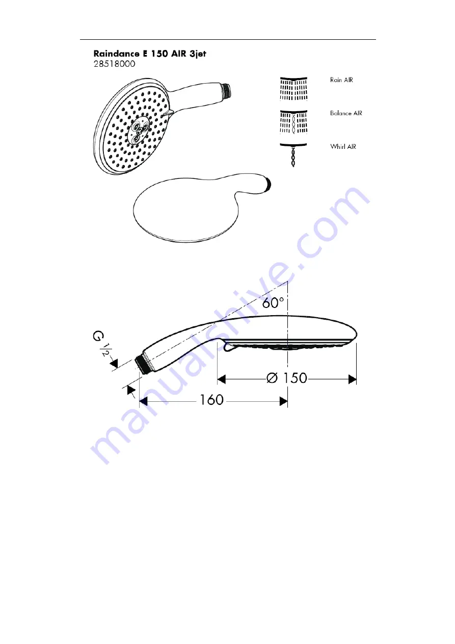 Hans Grohe Raindance E 150 AIR 3jet 28518000 Assembly Instructions Manual Download Page 106