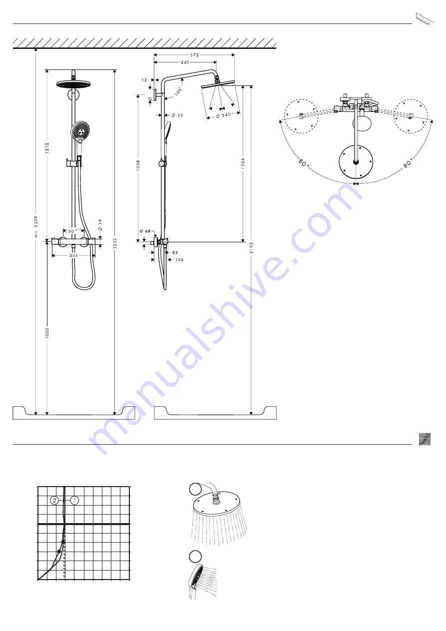 Hans Grohe Raindance S Showerpipe 240 1jet EcoSmart... Скачать руководство пользователя страница 31