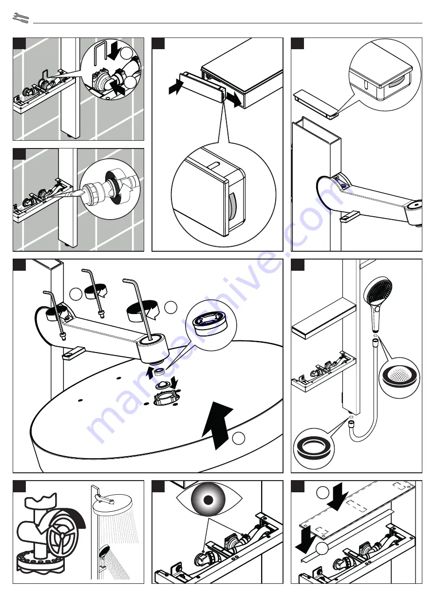 Hans Grohe Rainfinity Showerpipe 360 1jet 26842 7... Instructions For Use/Assembly Instructions Download Page 8