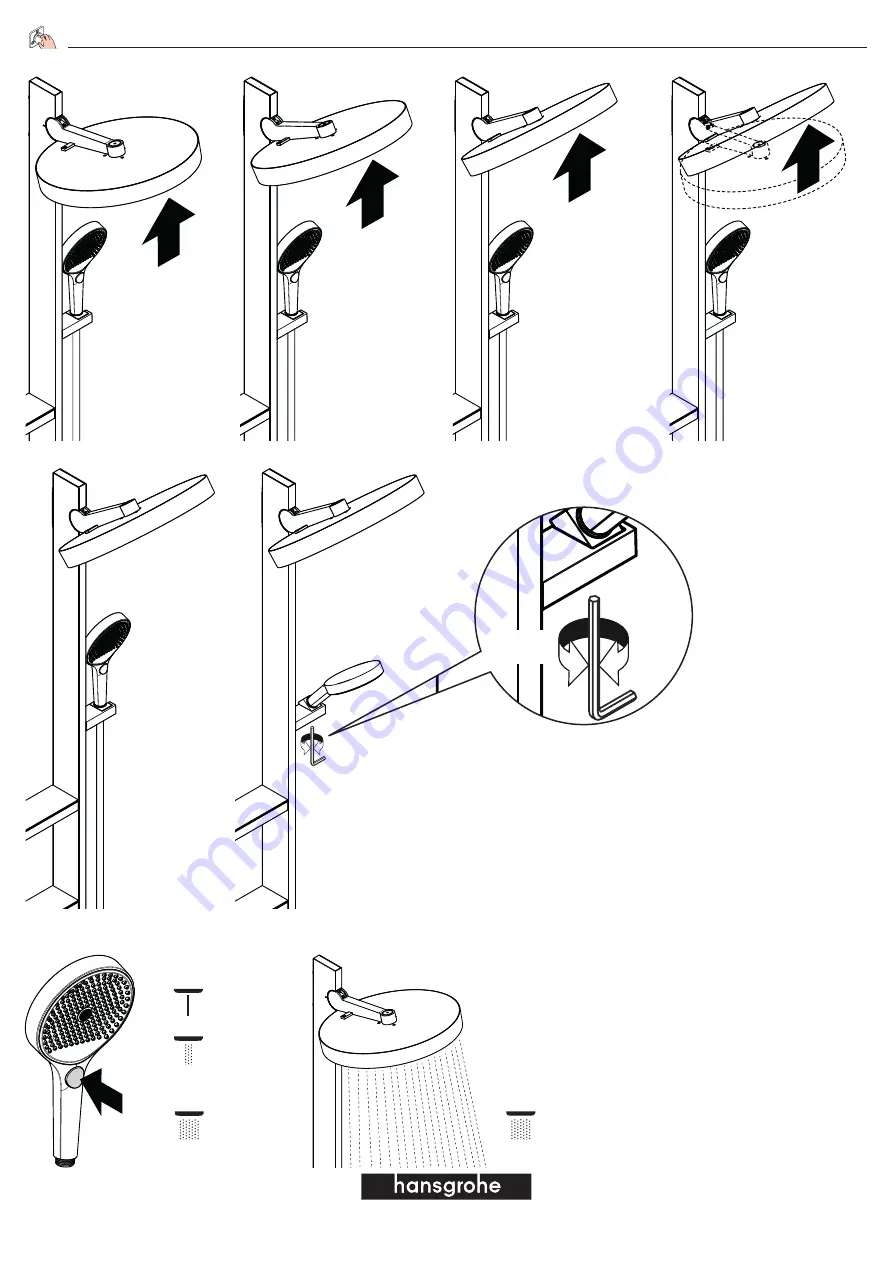 Hans Grohe Rainfinity Showerpipe 360 1jet 26842 7... Скачать руководство пользователя страница 12