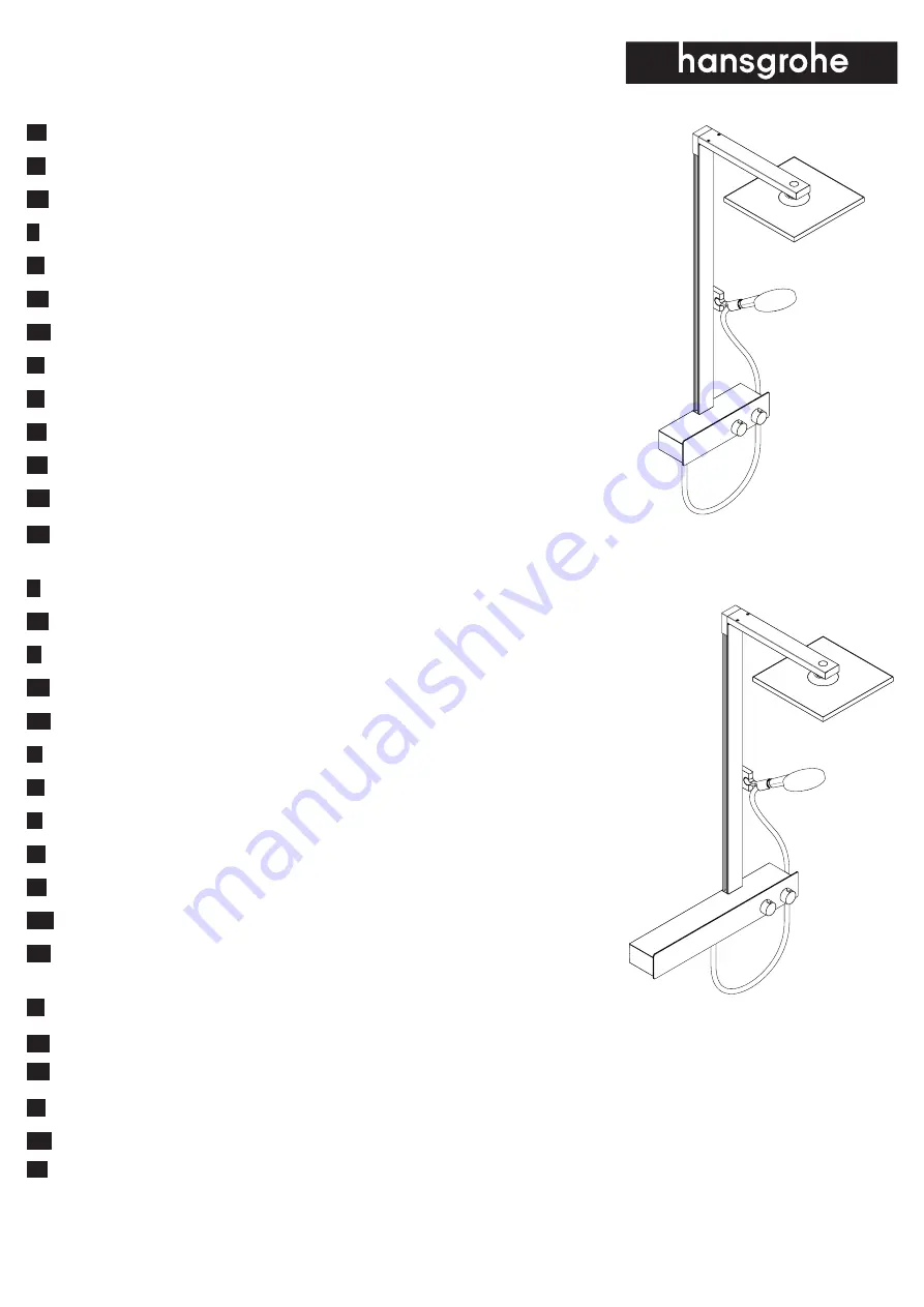 Hans Grohe Showerpipe 300 1jet EcoSmart 9 ShowerTablet 350 27362000 Instructions For Use/Assembly Instructions Download Page 1