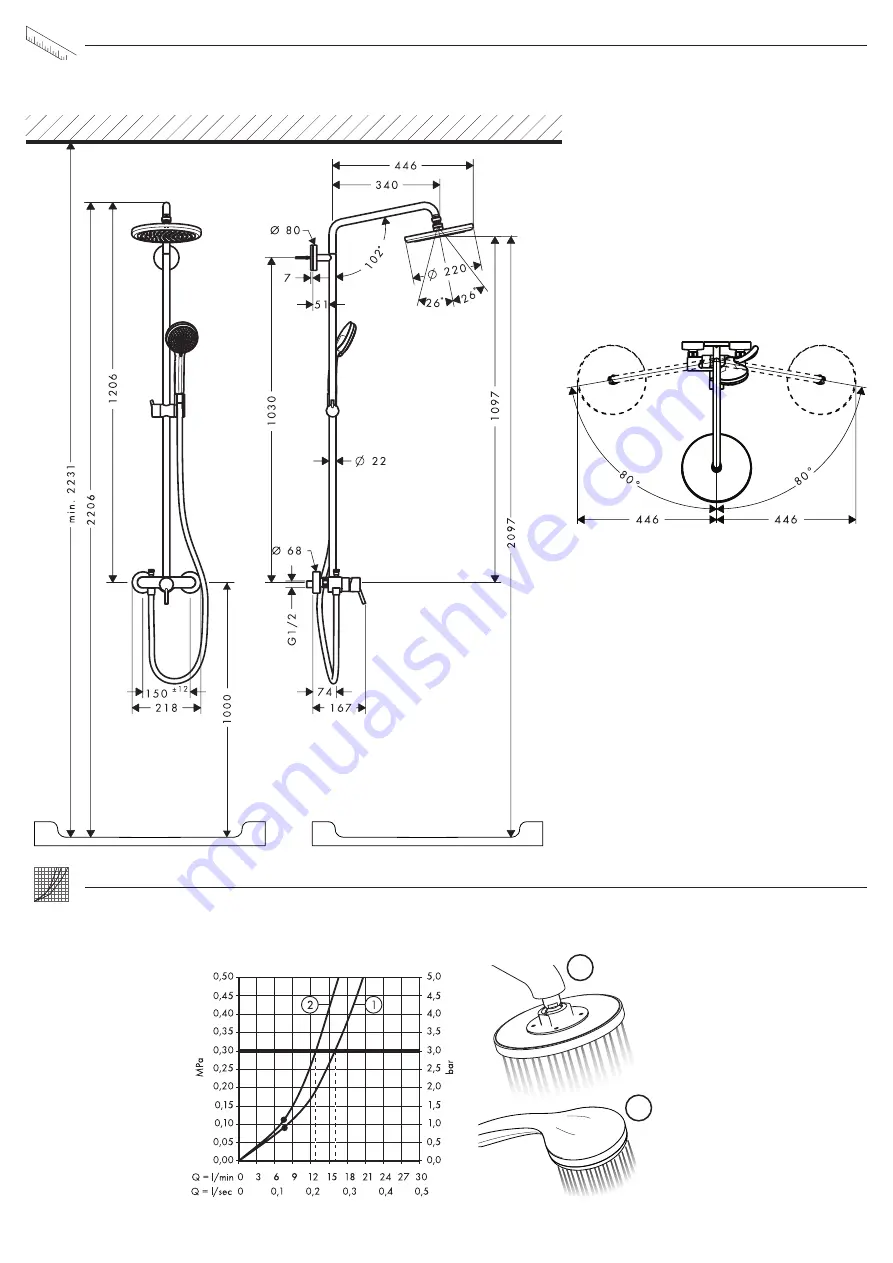 Hans Grohe Showerpipe Croma 220 Instructions For Use/Assembly Instructions Download Page 38