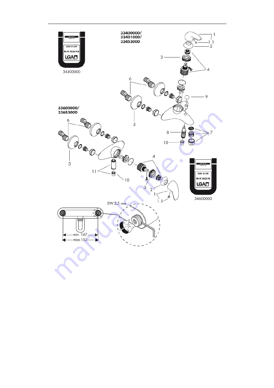 Hans Grohe Talis E 33400000 Assembly Instructions Manual Download Page 3