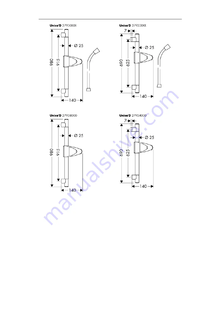 Hans Grohe Unica'D 27067000 Assembly Instructions Manual Download Page 3