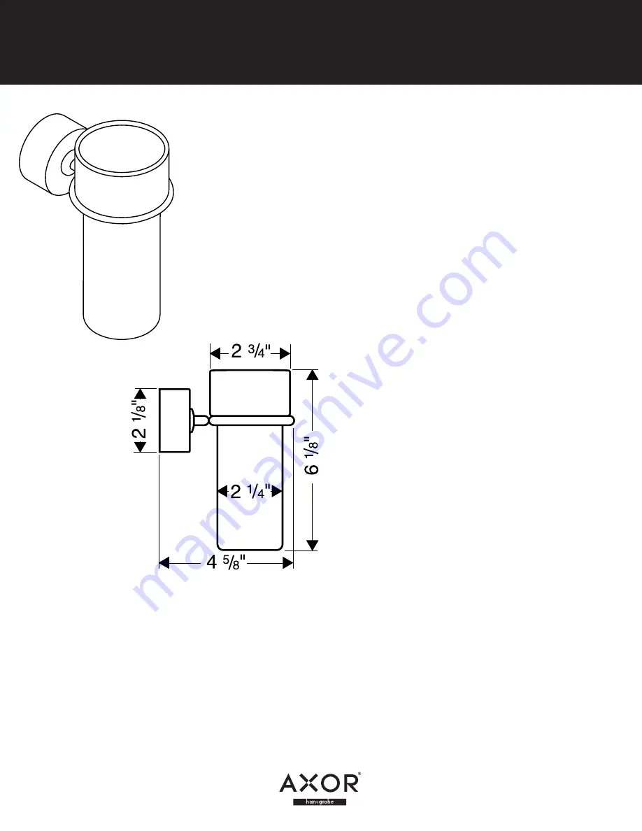 Hans Grohe Uno Tumbler 41534XX1 Specification Sheet Download Page 1