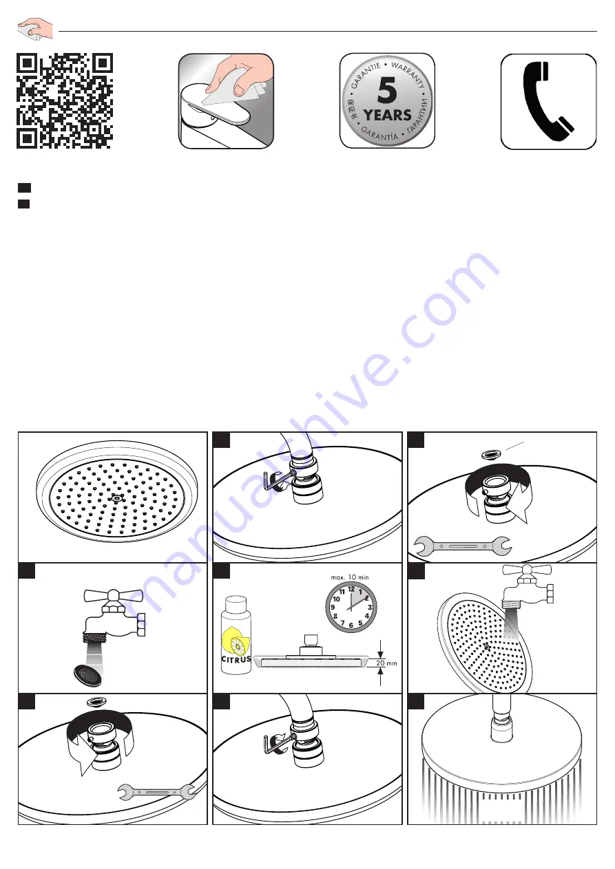 Hans Grohe Verso 220 Showerpipe 27237009 Instructions For Use/Assembly Instructions Download Page 8