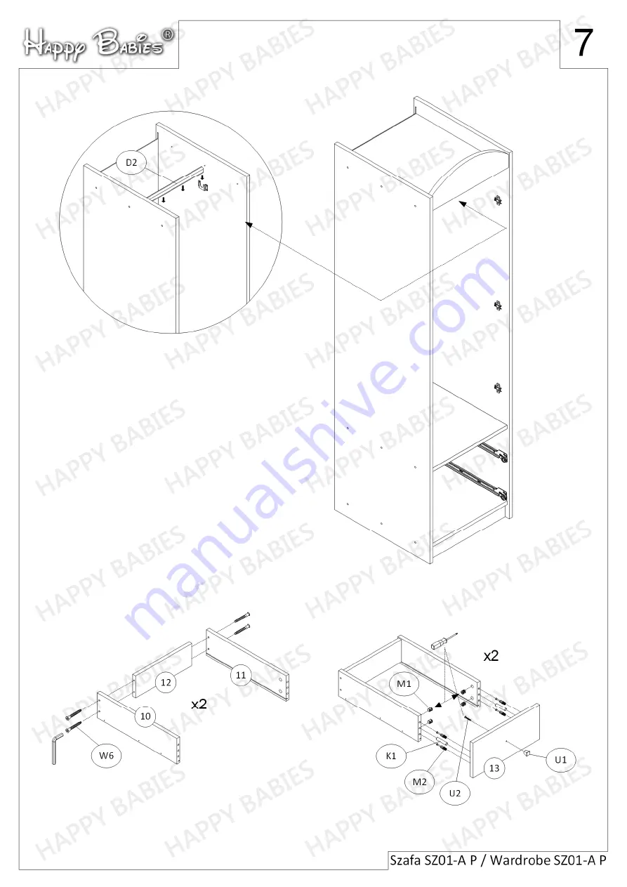 Happy Babies HAPPY SZ01-A P Assembly Instructions Manual Download Page 7