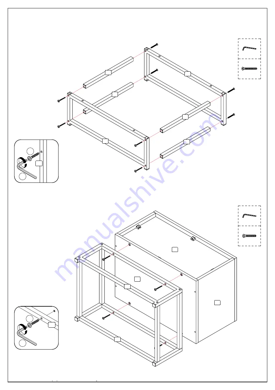 Happybeds Houston Wooden 2 Drawer Bedside Table Assembly Instructions Manual Download Page 7