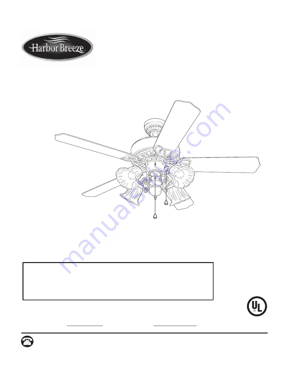 Harbor Breeze SHREVEPORT E-NO52AB5C4 User Manual Download Page 19