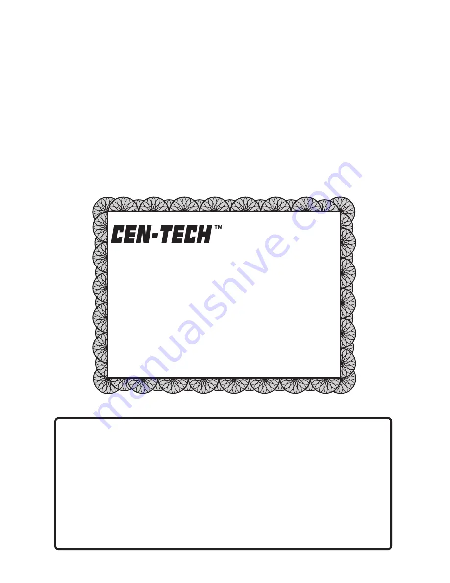 Harbor Freight Tools CEN-TECH 94767 Assembly And Operating Instructions Manual Download Page 6