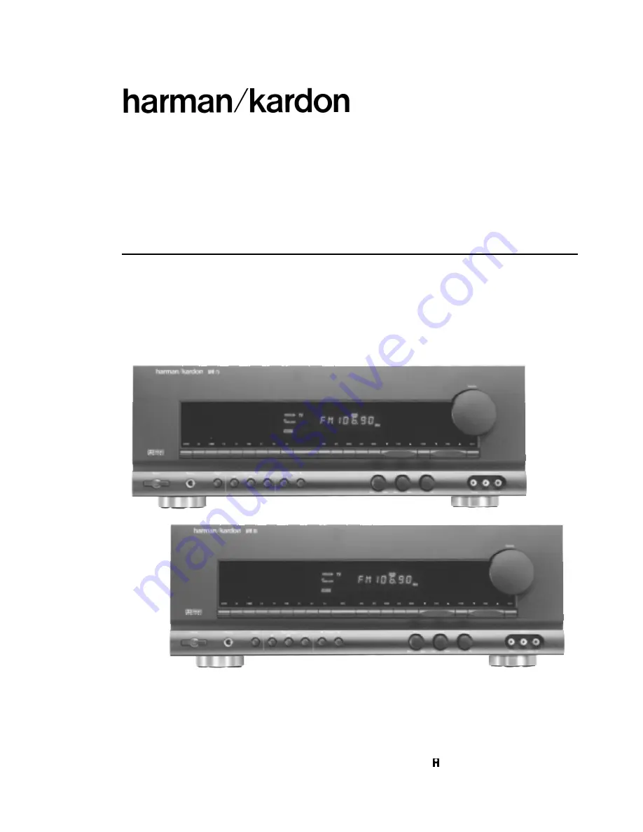 Harman Consumer Group AVR75/85 Скачать руководство пользователя страница 1