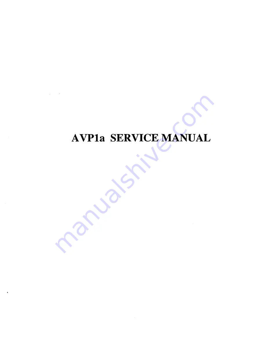 Harman Kardon AVP-1A Service Manual Download Page 1