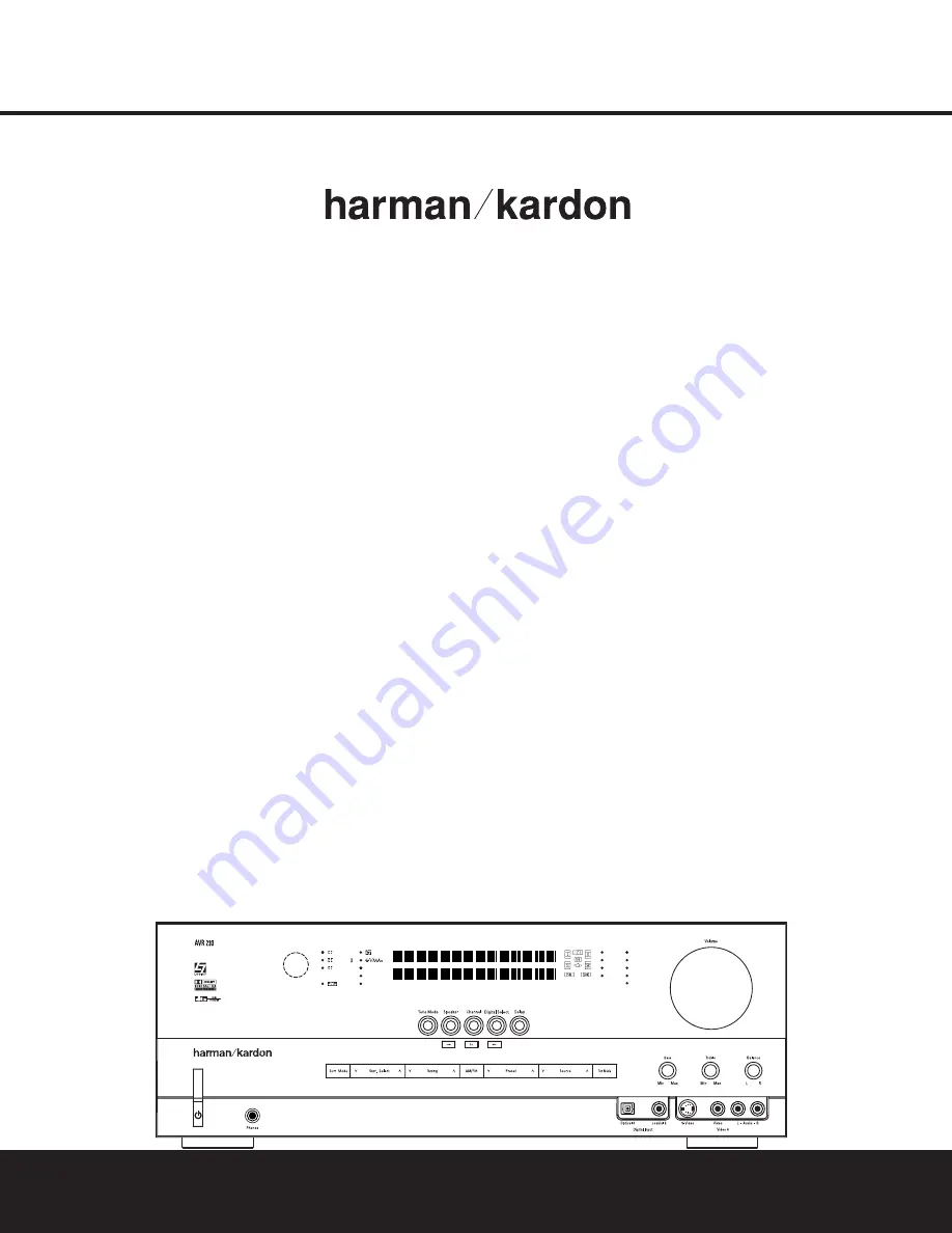 Harman Kardon AVR 230 Owner'S Manual Download Page 1