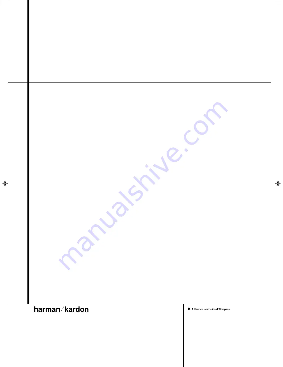 Harman Kardon AVR 255 / 230V Code Manual Download Page 8