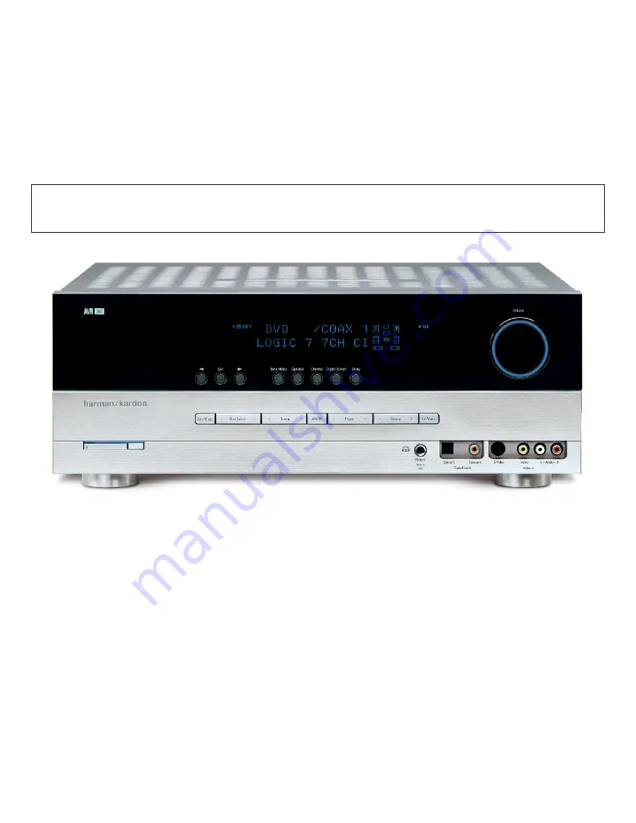 Harman Kardon AVR 347 Service Manual Download Page 1