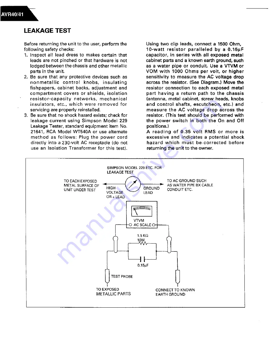 Harman Kardon AVR 40 Technical Manual Download Page 3