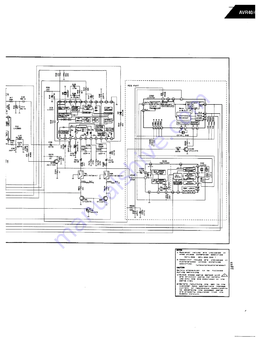 Harman Kardon AVR 40 Technical Manual Download Page 52