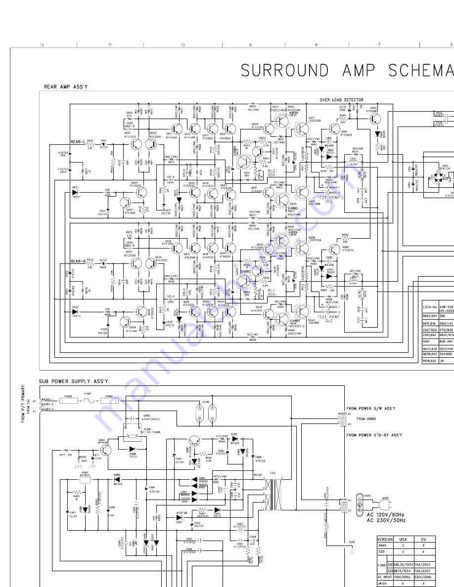 Harman Kardon AVR 520 Service Manual Download Page 154