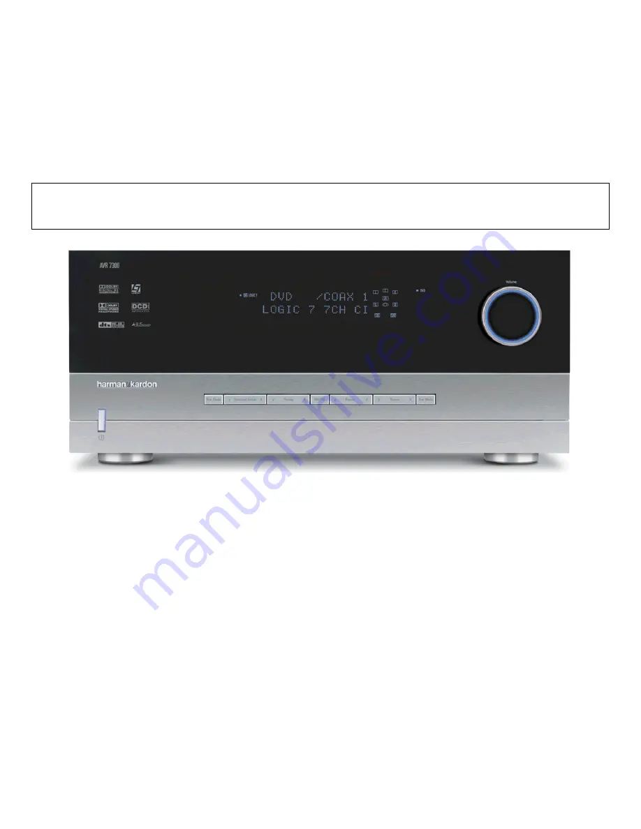 Harman Kardon AVR 7300 Скачать руководство пользователя страница 1