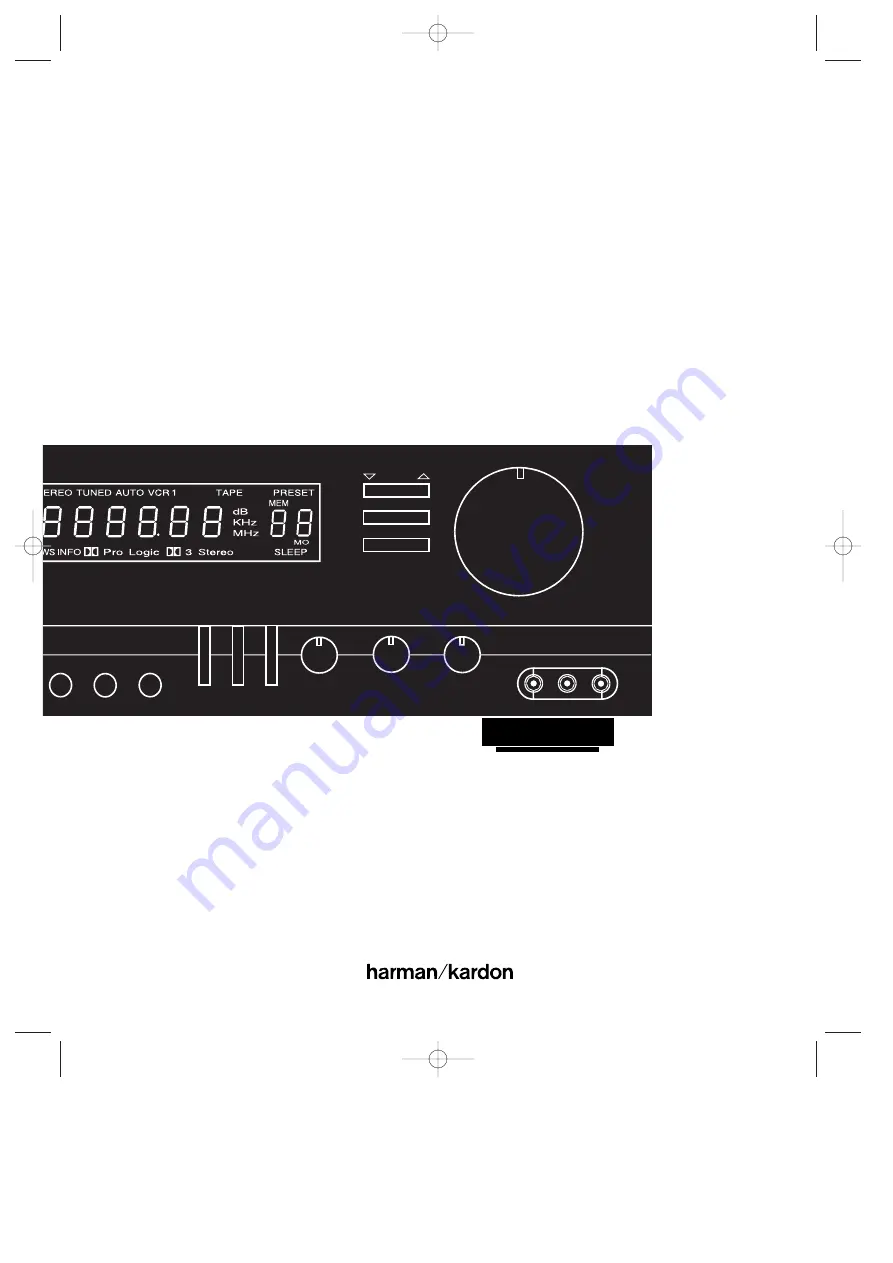 Harman Kardon AVR11 Скачать руководство пользователя страница 1