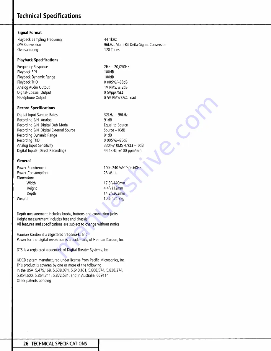 Harman Kardon CDR 30 Owner'S Manual Download Page 26