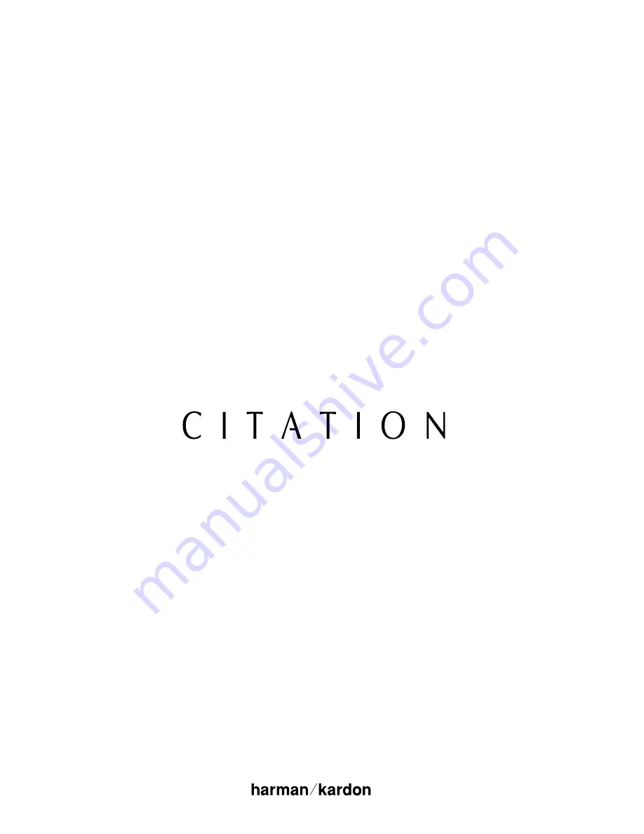 Harman Kardon CITATION 5.1 Owner'S Manual Download Page 1