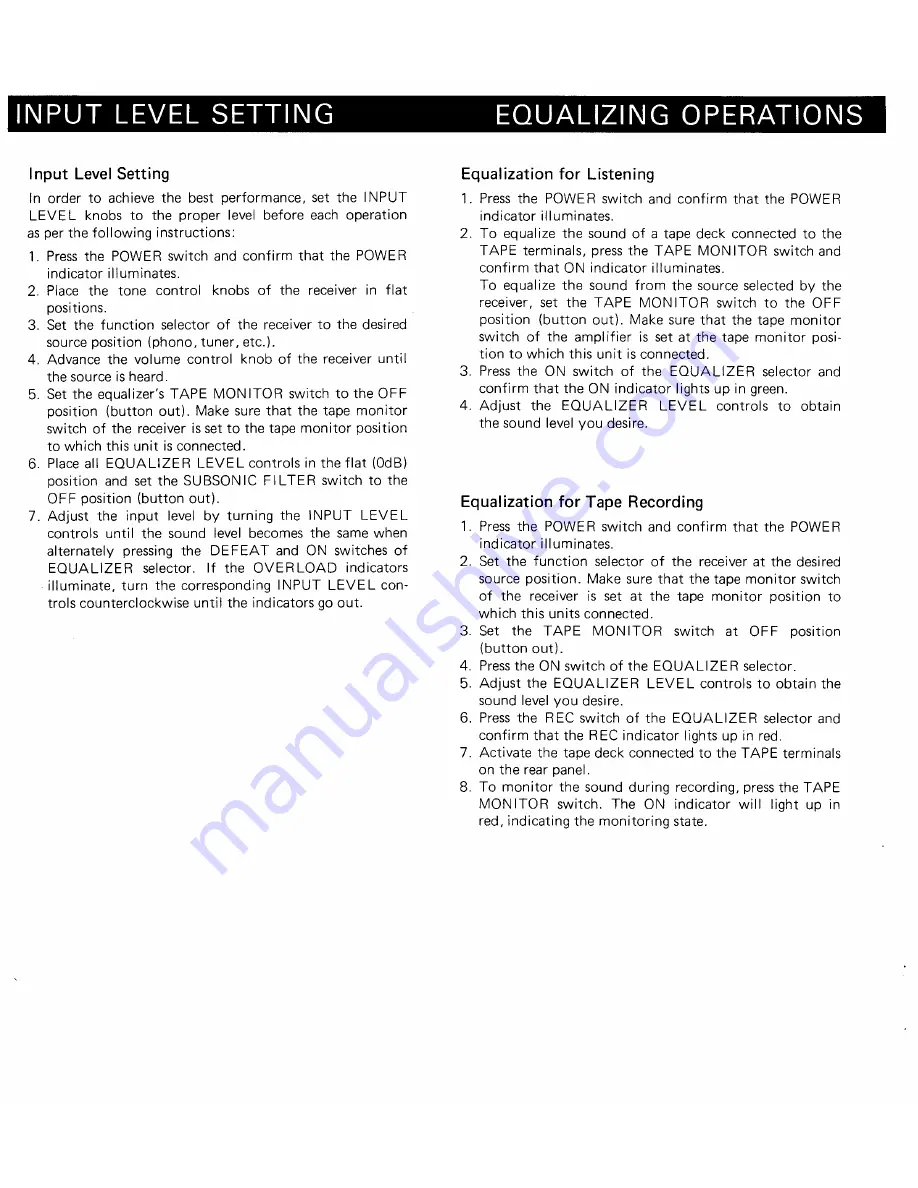 Harman Kardon EQ8 Owner'S Manual Download Page 6