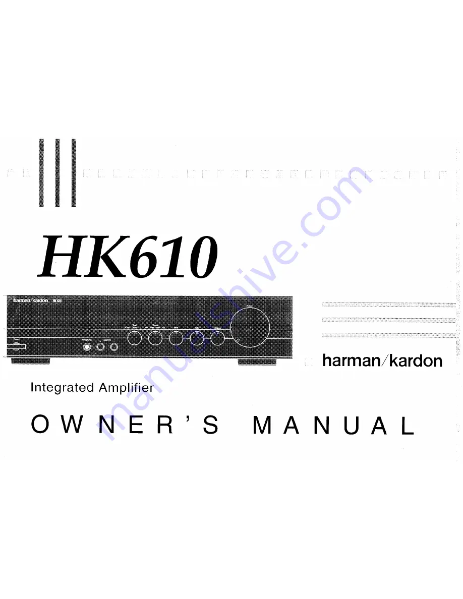 Harman Kardon HK610 Owner'S Manual Download Page 1