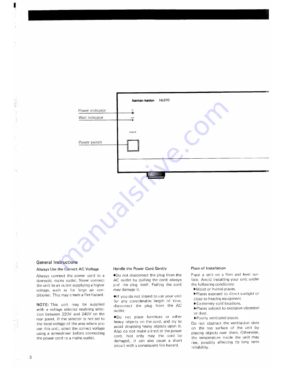 Harman Kardon HK870 Owner'S Manual Download Page 4