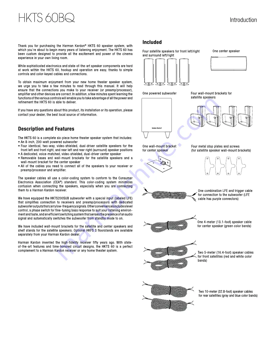 Harman Kardon HKTS 60BQ Скачать руководство пользователя страница 3