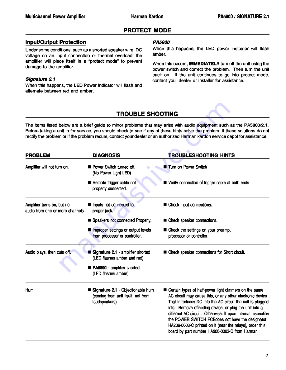 Harman Kardon PA5800 SIGNATURE 2.1 Service Manual Download Page 8