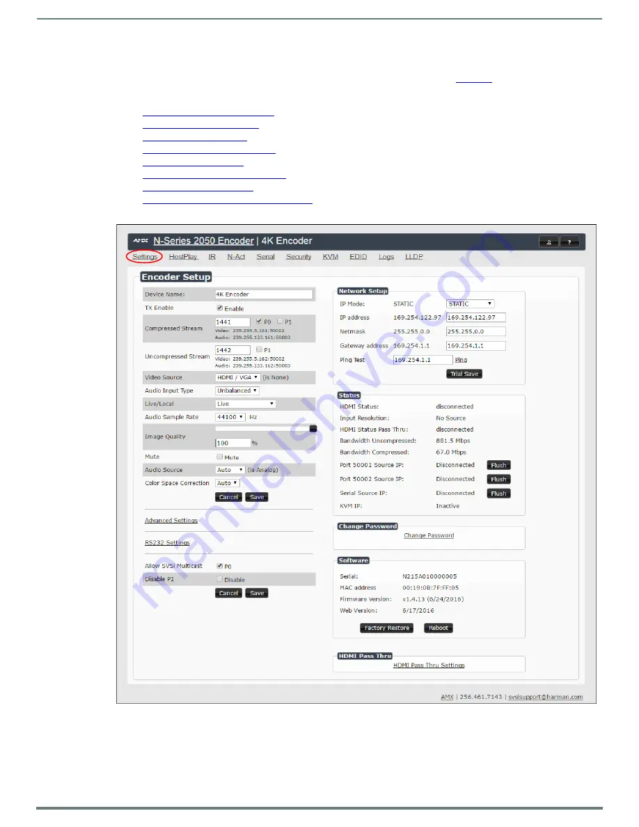 Harman AMX NMX-ENC-N2151 Instruction Manual Download Page 25