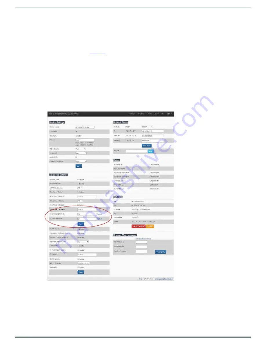 Harman AMX NMX-ENC-N2312 Instruction Manual Download Page 64