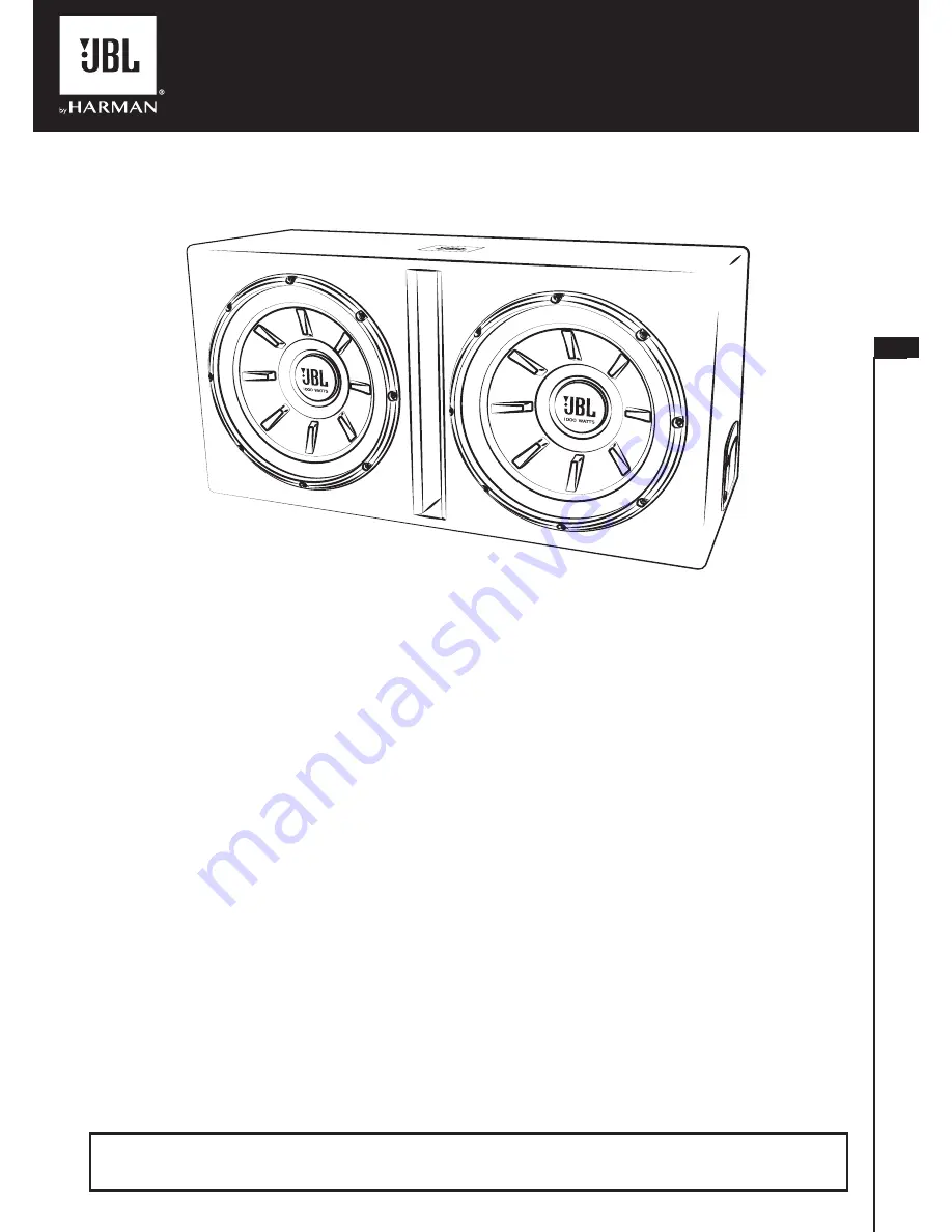 Harman JBL STAGE 1220B Скачать руководство пользователя страница 3