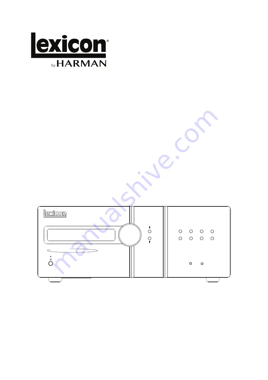 Harman Lexicon MC-10 Скачать руководство пользователя страница 1