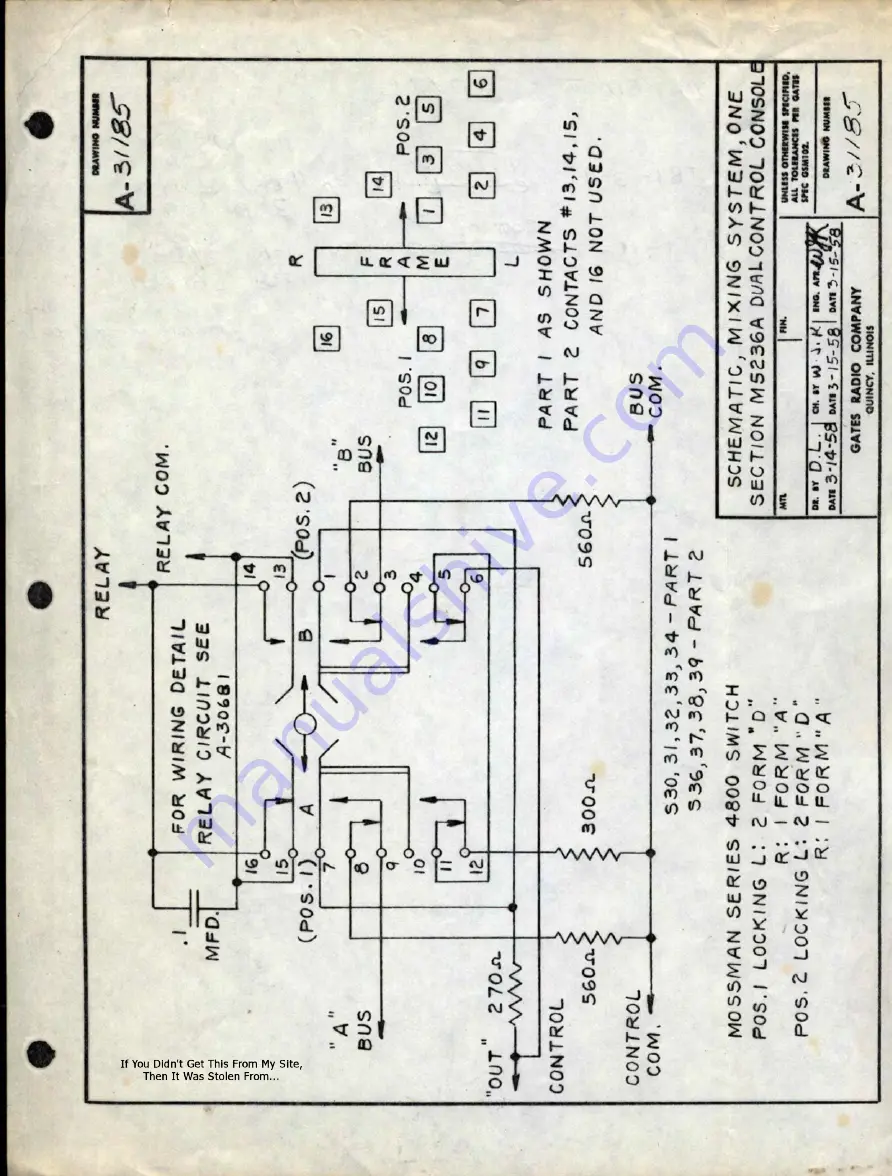 HARRIS INTERTYPE GATES STEREO 80 Technical Manual Download Page 52