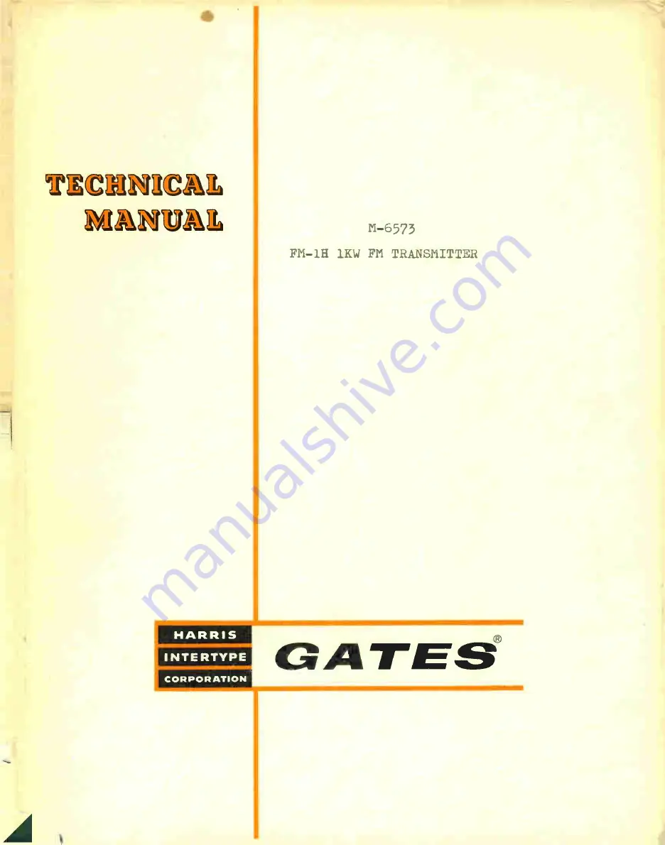 Harris GATES M-6573 Скачать руководство пользователя страница 1