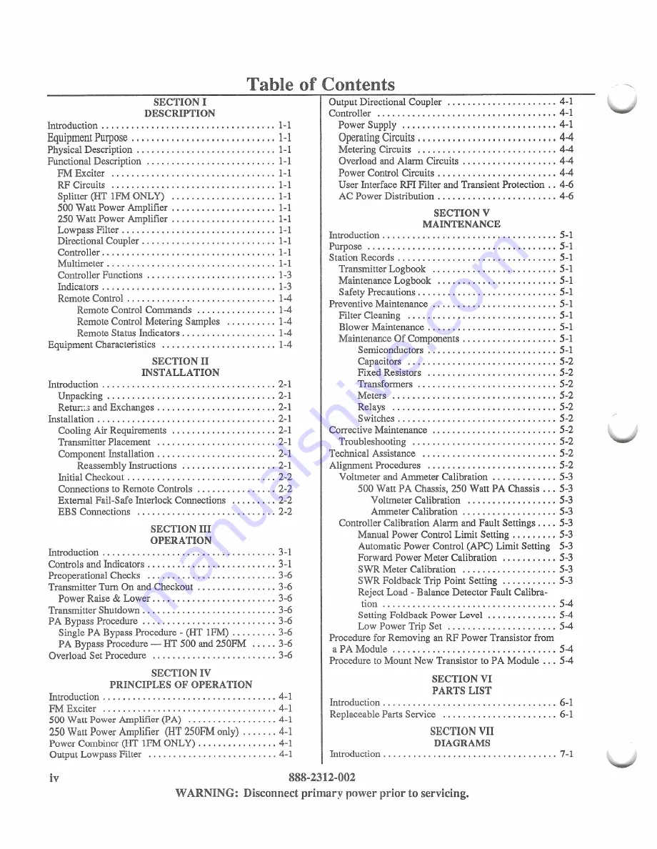 Harris HT250FM Technical Manual Download Page 10