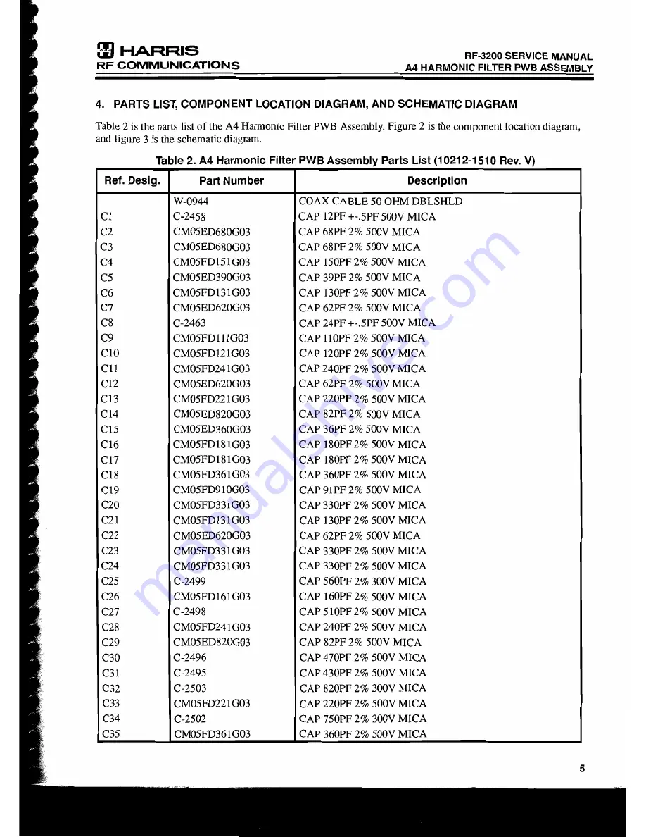 Harris RF-3200 Service Manual Download Page 106