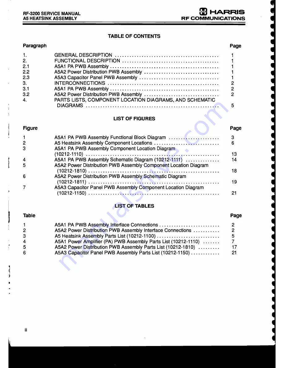 Harris RF-3200 Service Manual Download Page 115