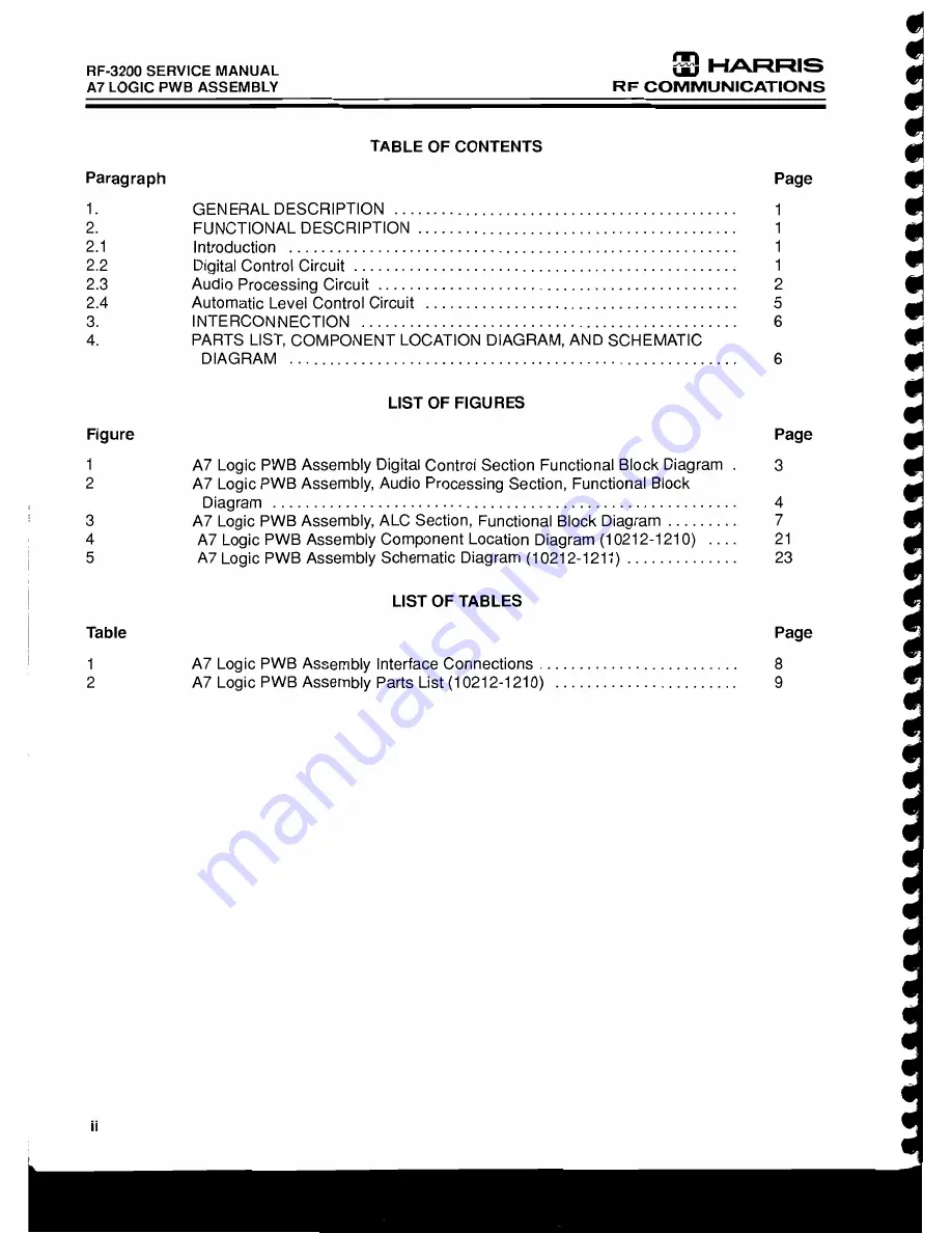 Harris RF-3200 Service Manual Download Page 137