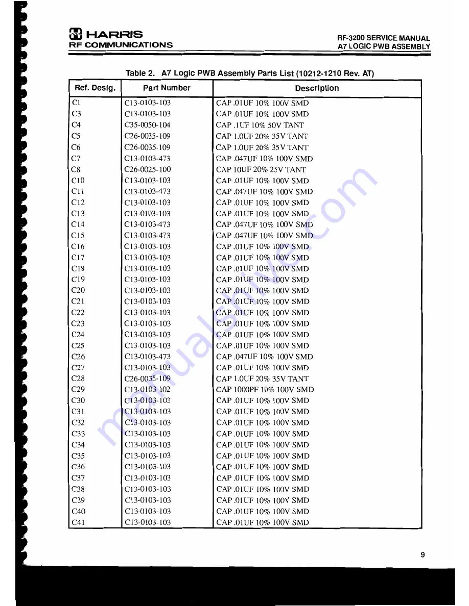 Harris RF-3200 Service Manual Download Page 146