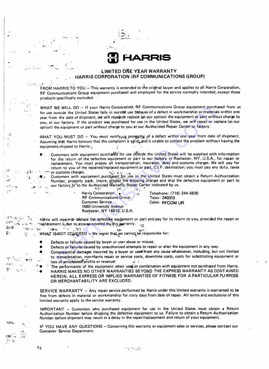 Harris RF-590 Скачать руководство пользователя страница 2